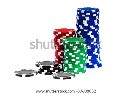 Gambling Chips Isolated over white background