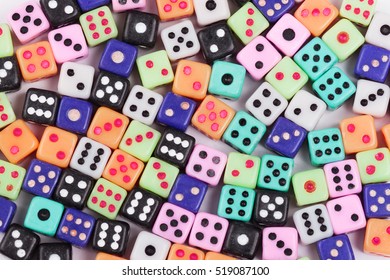 Gambling Dice Background. Casino Gambling Concept. Flat Lay