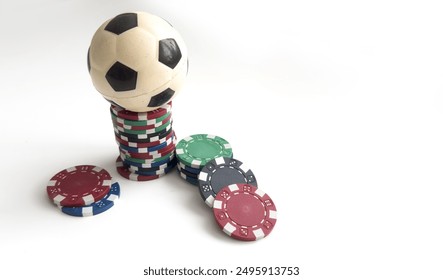 Gambling with dice. Football winning money. 3d render - Powered by Shutterstock