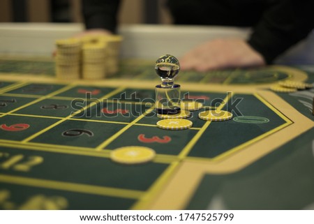 gambling roulette, casino interior, big winnings, luxury roulette table
