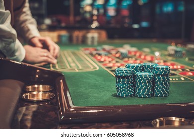 Gambling Table In Luxury Casino.