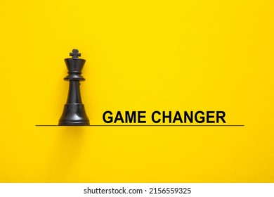 Game Changer Concept. Chess King Icon On Bright Yellow Background.