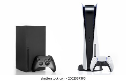 Game console and controllers isolated - Shutterstock ID 2002589393