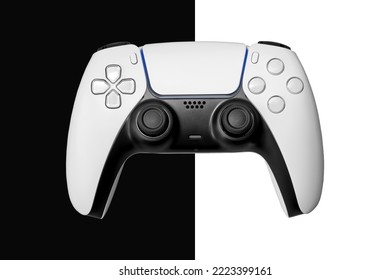 Controlador de juego con fondo negro y blanco