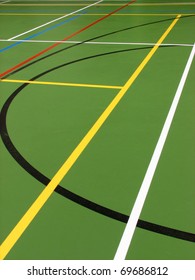 Game Markings On Floor Of Sports Hall