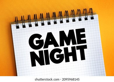 Game Night Text On Notepad, Concept Background

