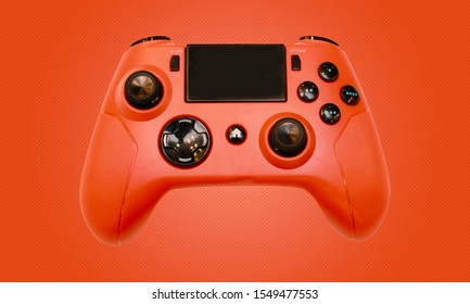 Game On. Red Video Game Controller And Remote For Console Gaming.