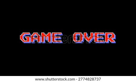 Game Over screen for video game interface.