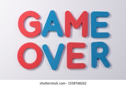 "Game Over" written with color sponge
