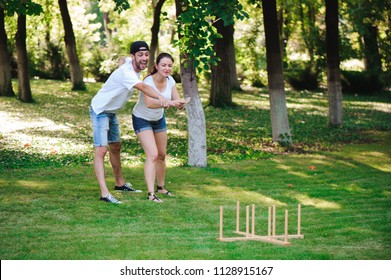 Game Ring Toss In A Summer Park