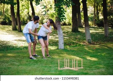 Game Ring Toss In A Summer Park