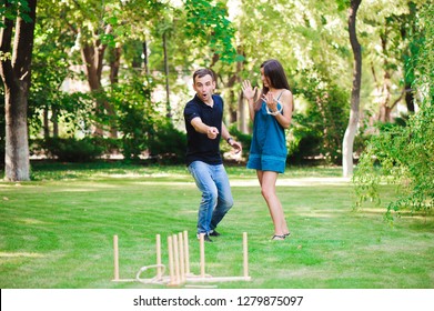 Game Ring Toss In A Summer Park