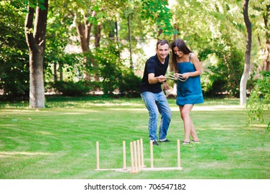 Game Ring Toss In A Summer Park