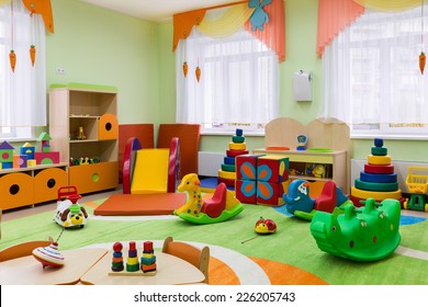 Game room. Kindergarten, interior of new premises. Close-up. - Shutterstock ID 226205743