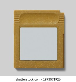 Gameboy Game Gold Isolated On White Background