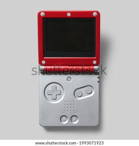 Gameboy opened isolated on white background