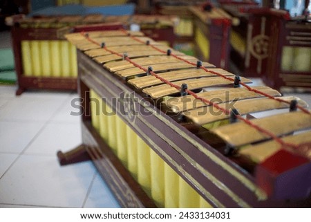 Gamelan is a set of traditional Javanese musical instruments, Indonesia. Tone bars in Gender gamelan        