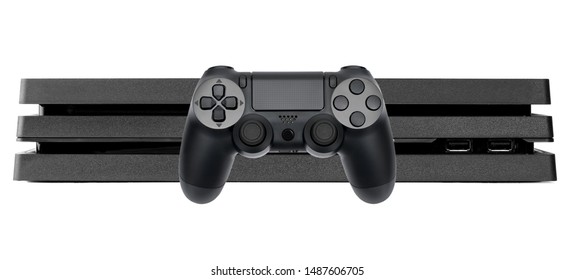 Gamepad And Game Console Close-up, Isolated