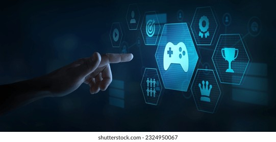 gamification concept, game design, gamification in learning, interactive engaging content on website - Powered by Shutterstock