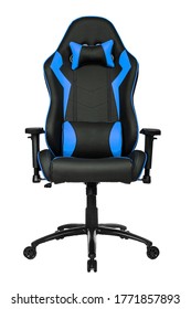 Gaming Chair Blue Color On White Background