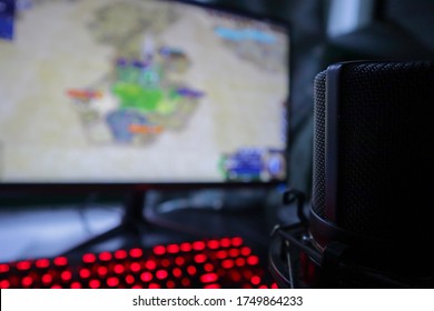 Gaming Desk Microphone Streaming Setup Stock Photo 1749864233 ...