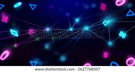 gaming geometry button icon floating on background, 3d illustration rendering, abstract of wallpaper for gamer