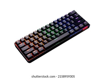 gaming keyboard with backlight isolated on a white background