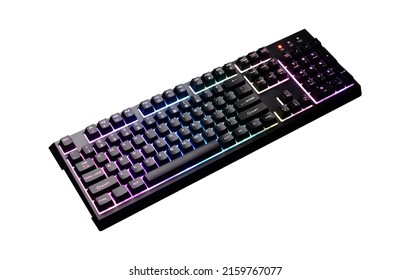 Gaming keyboard with LED backlit - Shutterstock ID 2159767077