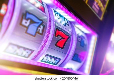Gaming Las Vegas Classic Slot Machine. Gambling Industry Theme. Popular One Handed Bandit Game.  - Shutterstock ID 2048004464