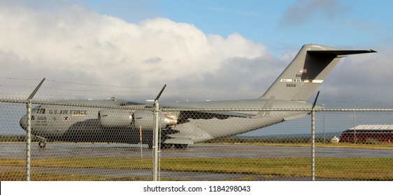 Gander Newfoundland Canada - Sep. 19, 2018 - United States Air Force Aircraft At Gander International Airport