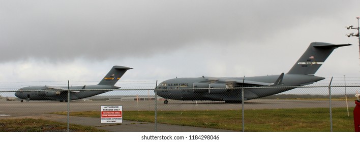 Gander Newfoundland Canada - Sep. 19, 2018 - United States Air Force Aircraft At Gander International Airport