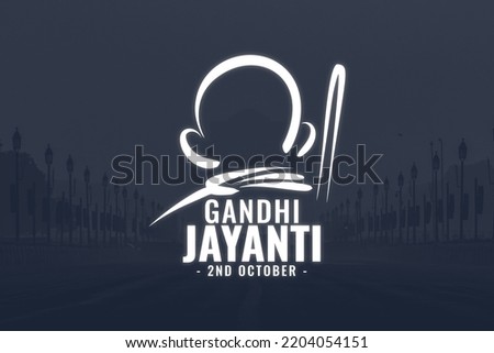 Gandhi Jayanti 2 October Father of nation Banner with charkha