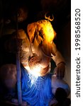 Ganesh Idol Made with cotton During Festival Khetwadi Mumbai Photography Festival In India Decoration Beautiful Big Ganpati Idol