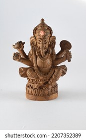 Ganesh, Resin Texture, Brown Wood Grain On White Background, Vertical Image.