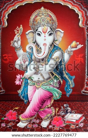 Ganesha or Ganapati : the elephant headed Hindu god.