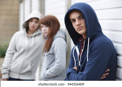 Gang Of Teenagers Hanging Out