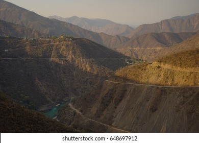 Ganges River Valley In The Himalayan Hills. District Of Rishikesh. Uttarakhand. India.