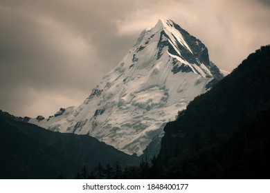 Gangotri Glacier Under Overcast Sky