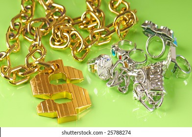 Gangster Rapper Gawdy Costume Jewelry