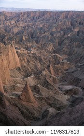 GANSU, CHINA: Yellow River Stone Forest. It Located In Longwan Village In Jingtai District Of Baiyin City, Gansu Province, China.