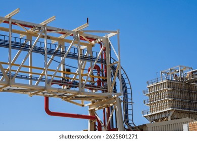 gantry cladding for mining metal frame corrosion and erosion resistant, cable rising ladders, structural steel modules erection