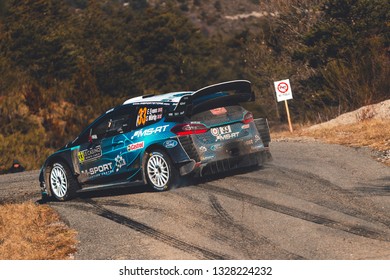 Gap/France; 1/25/2019: E. Evans (Ford Fiesta WRC) At SS7 Roussieux - Laborel 1