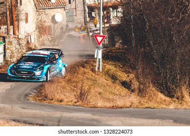 Gap/France; 1/25/2019: T. Suninen (Ford Fiesta WRC) At SS7 Roussieux - Laborel 1