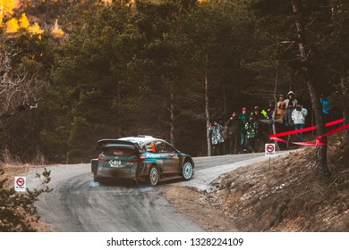 Gap/France; 1/25/2019:E. Evans (Ford Fiesta WRC) At SS7 Roussieux - Laborel 2