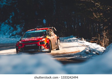 Gap/France; 1/26/2019: S.Ogier (Citroën C3 WRC) In Ancelle 2 Stage.