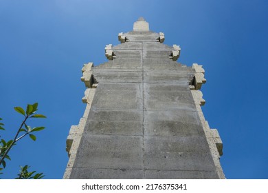 Gapura structure with blue sky background. Gapura is a structure that is an entrance or gateway to an area or area.