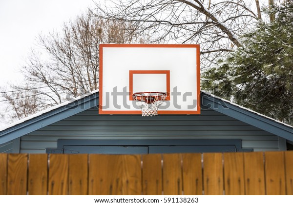 Garage Basketball Hoop Stock Photo Edit Now 591138263