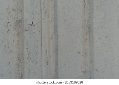 Garage Corrosion On A Rough Striped Metal Wall Or Floor, Scratches, Air Holes, Rusty House Fence, Holes, Dents, Pins.