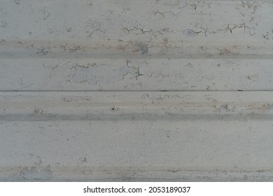 Garage Corrosion On A Rough Striped Metal Wall Or Floor, Scratches, Air Holes, Rusty House Fence, Holes, Dents, Pins.