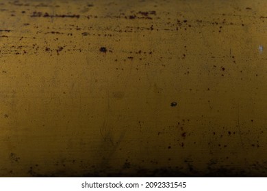 Garage Corrosion On A Rough Striped Metal Wall Or Floor, Scratches, Air Holes, Rusty House Fence, Holes, Dents, Pins.